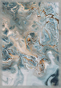 Blue gold melting rug.