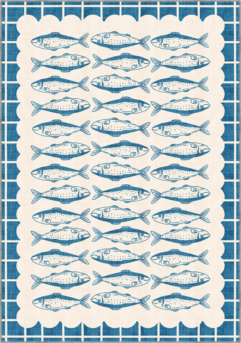 Fish pattern rug.