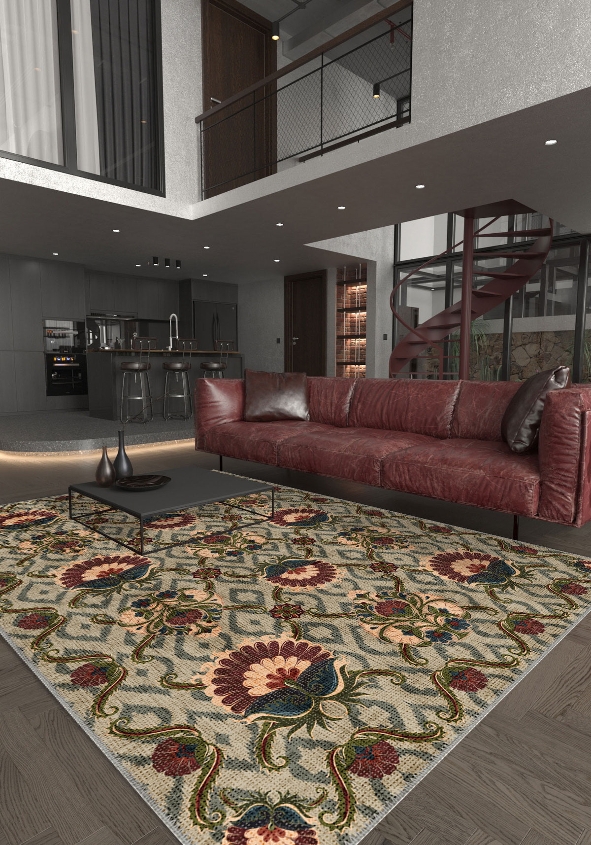 Delfina Floral Antique Rug