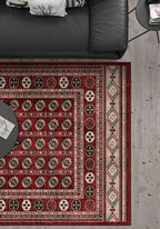 Traditional Bokhara rug for living room.
