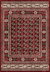 Deep red Bokhara rug for living room.