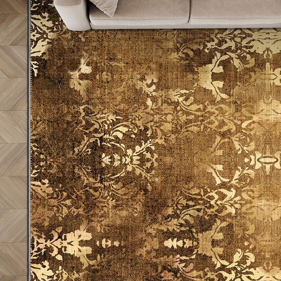 Brown rug for living room.
