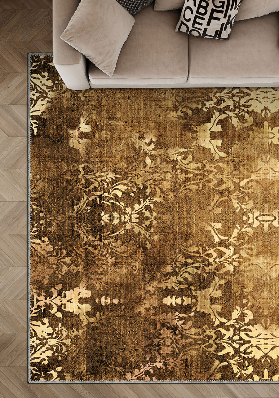 Brown rug for living room.