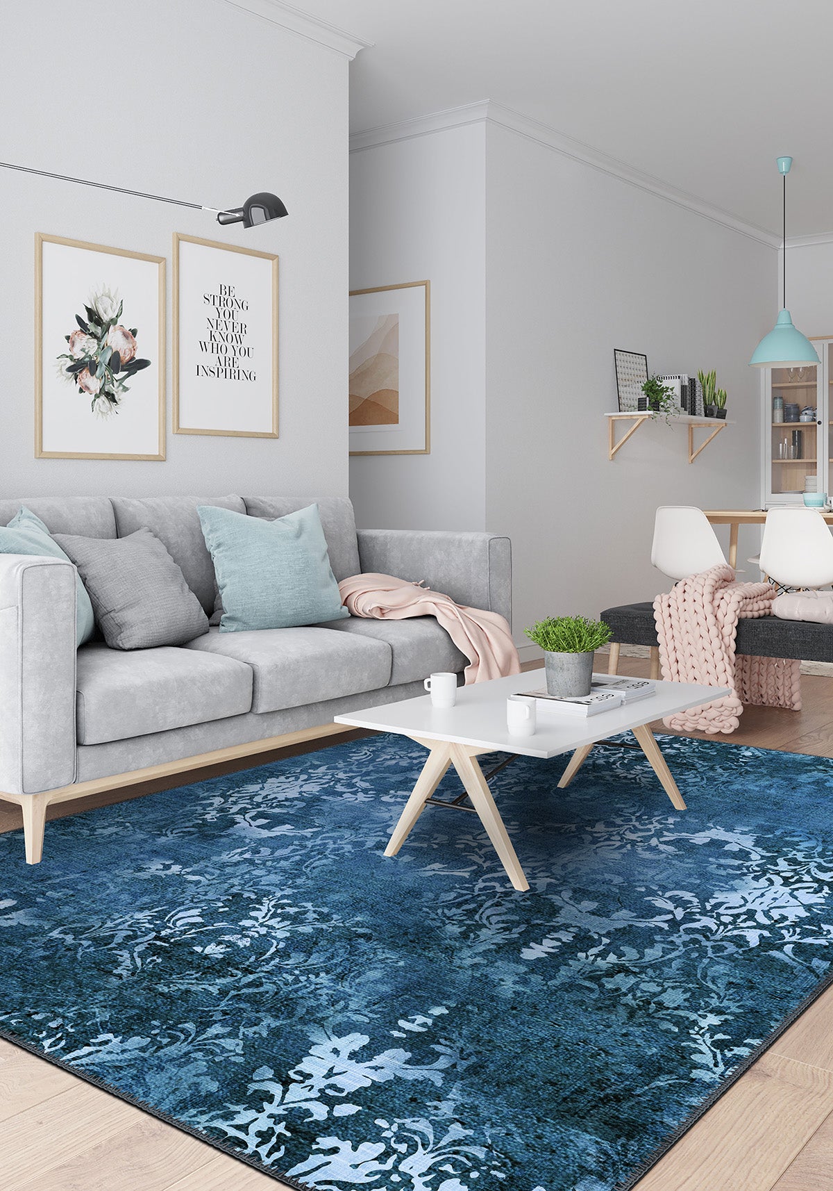 Navy Rug for Living Room