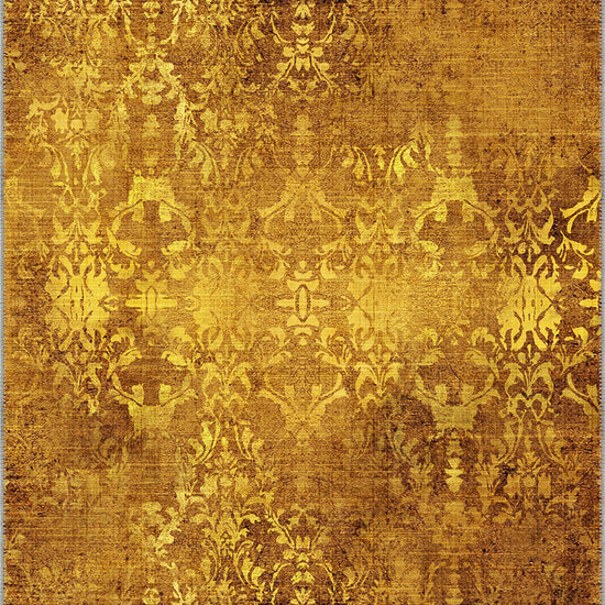 Gold vintage rug for living room.