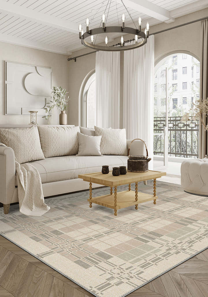Yavanna Striped Beige Washable Rug