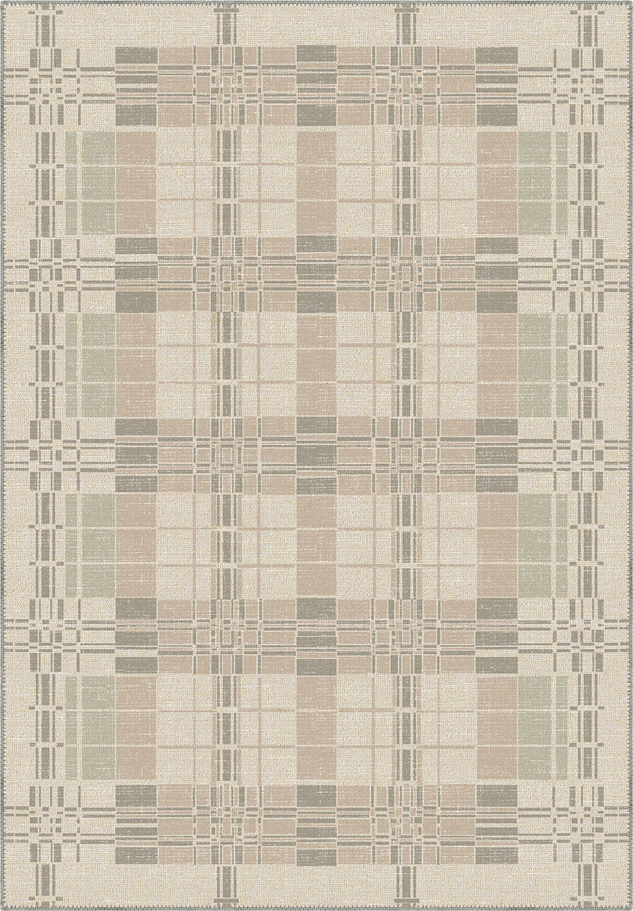 Geometric beige rug for living room, dining room and bedroom.