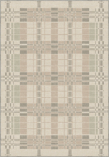 Geometric beige rug for living room, dining room and bedroom.