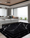 Black marble luxury rug for living room.