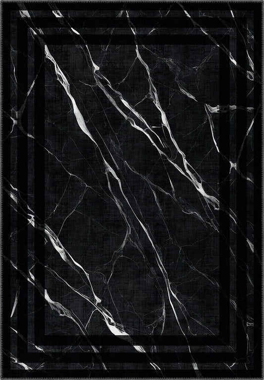 Kaida Black Marble Rug