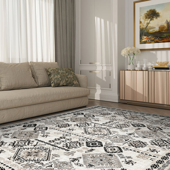 Black and White Anatolian Rug