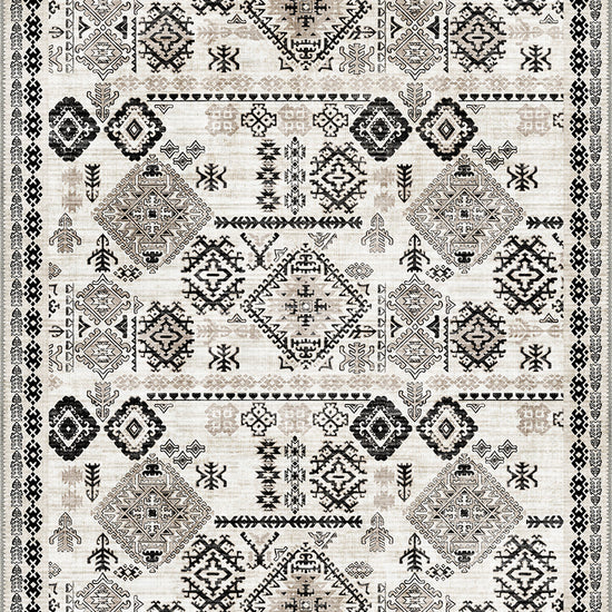 Black and white Turkish Kilim Rug