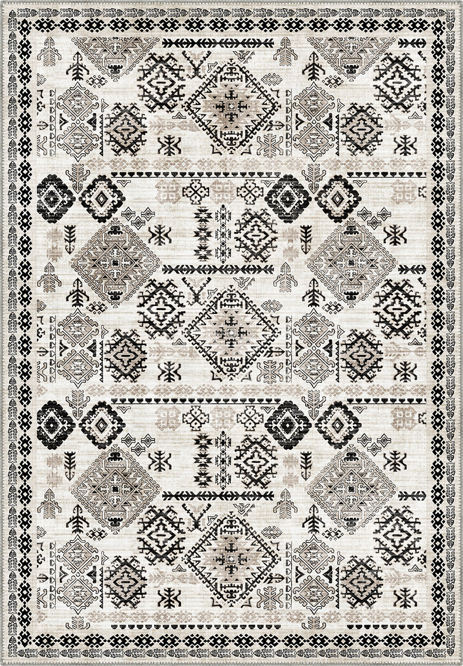 Black and white Turkish Kilim Rug
