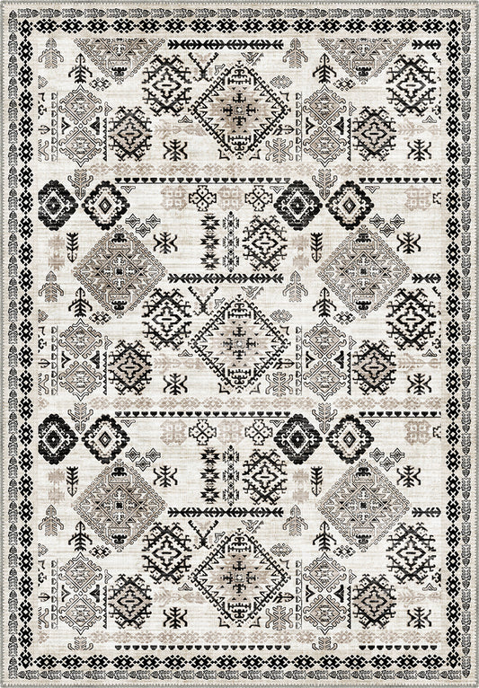 Judith Black and White Kilim Rug