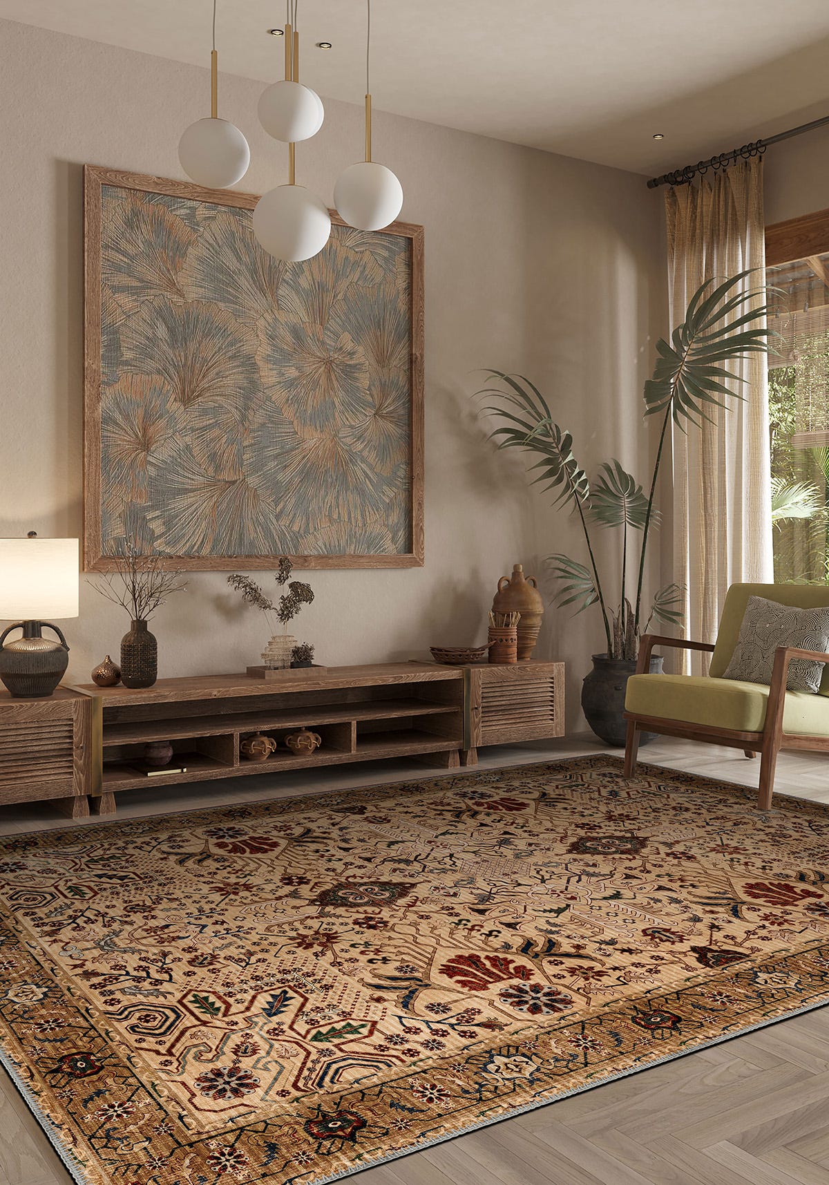 Kairo Warm Beige Persian Rug