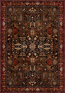 Kairo Black Burgundy Persian Rug