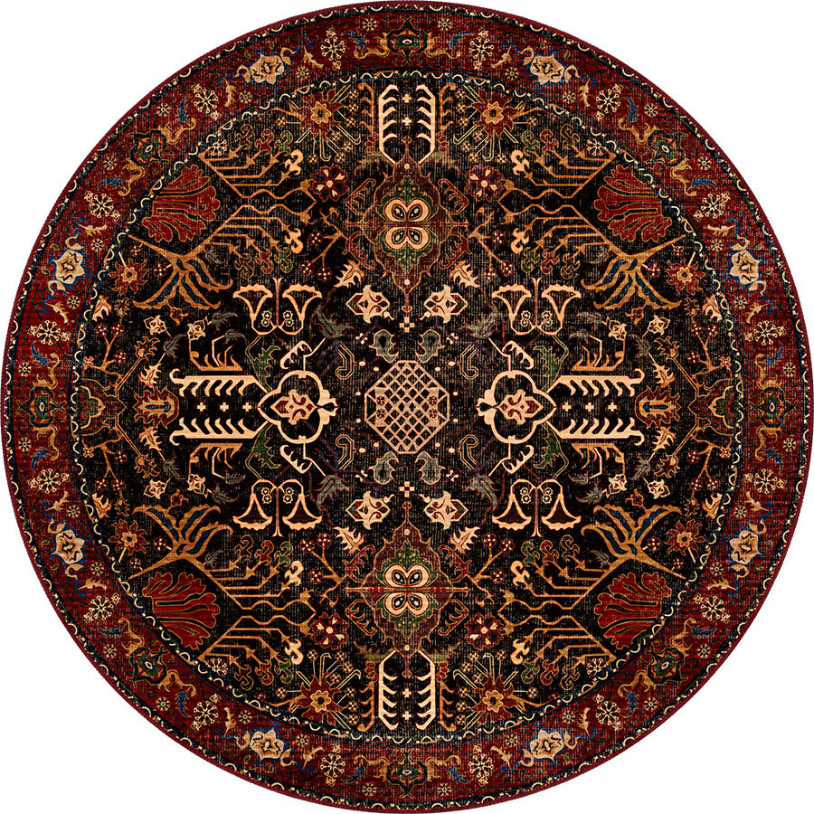 Kairo Black Burgundy Persian Rug