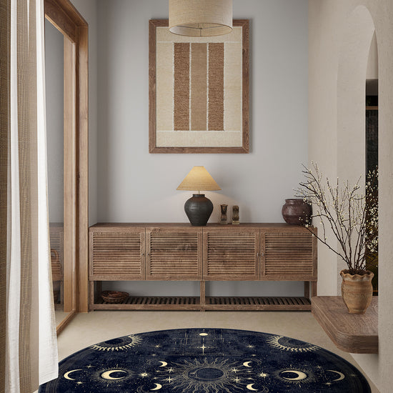 Celestial round rug