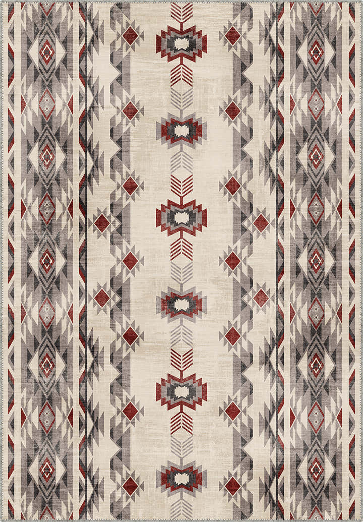 Beige navajo rug for living room.