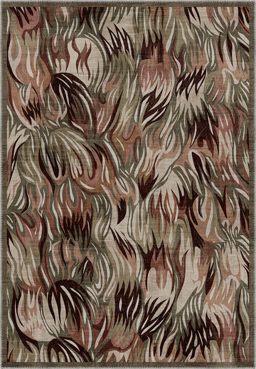 Abstract sage green rug for living room.