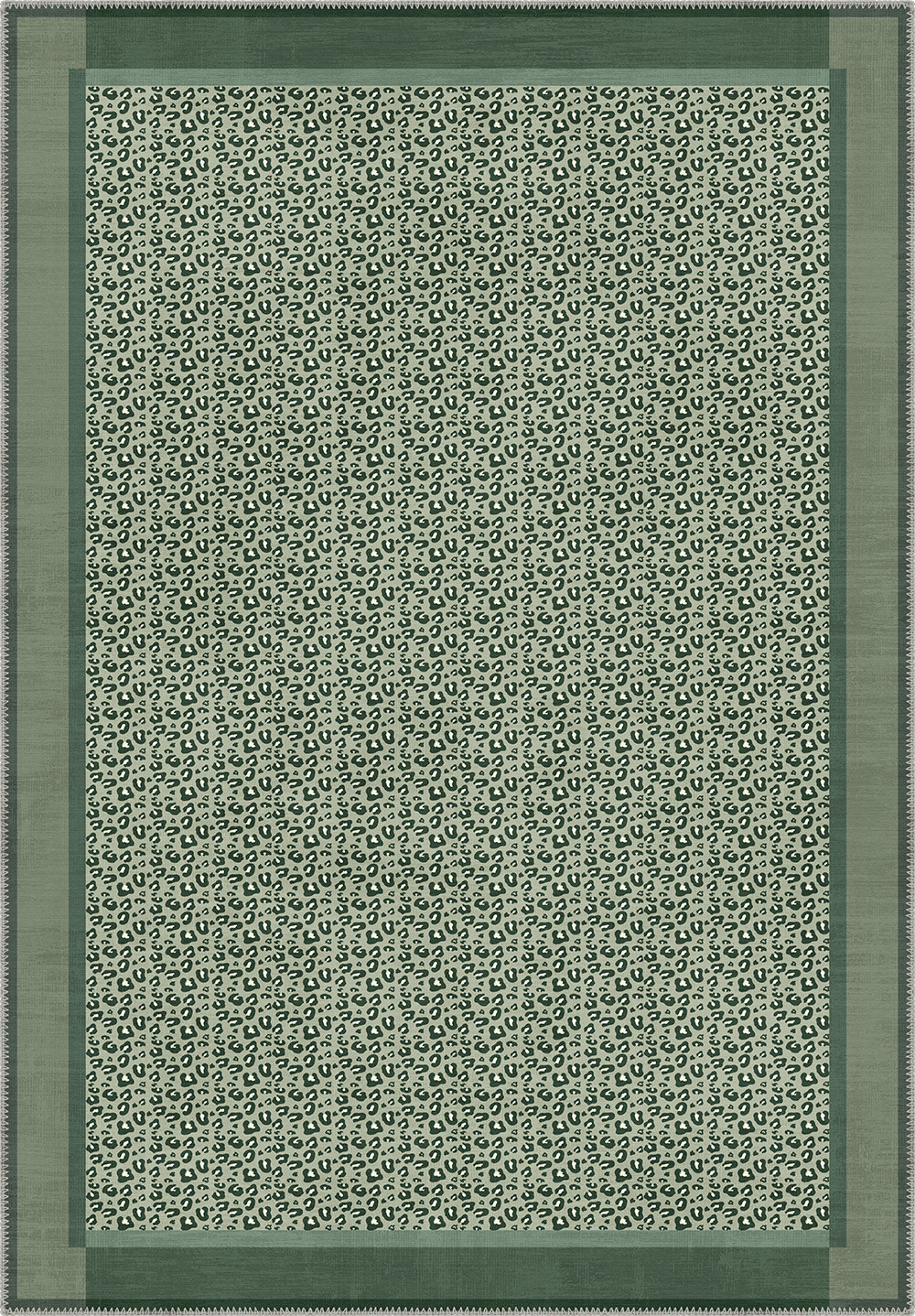 Zafira Green Leopard Rug