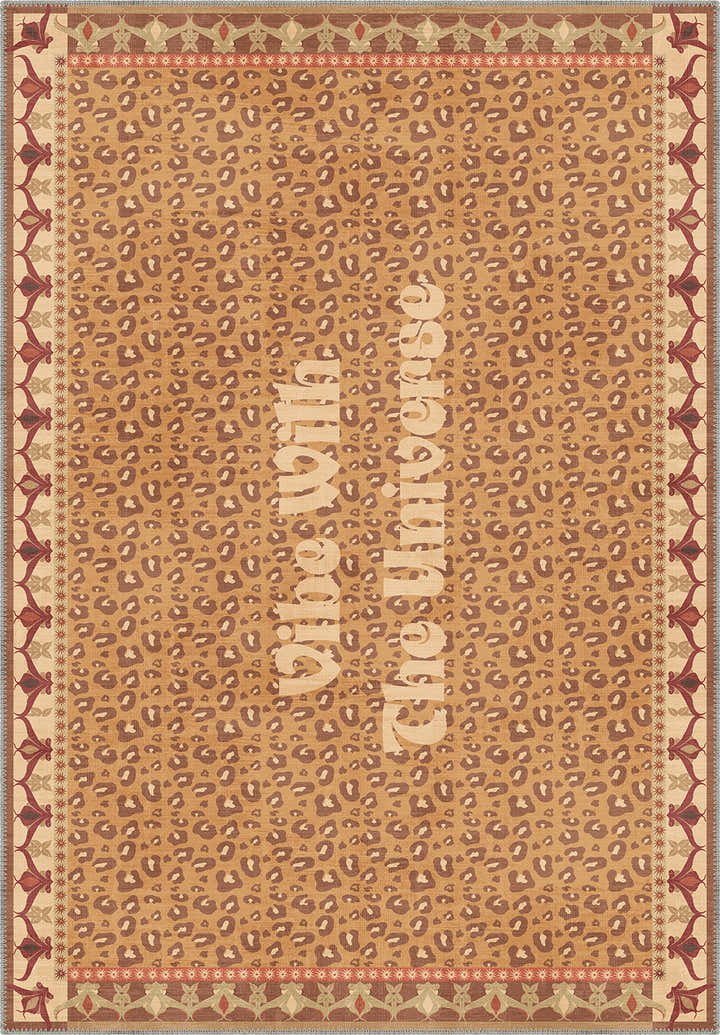 Vibe With The Universe Beige Leopard Rug