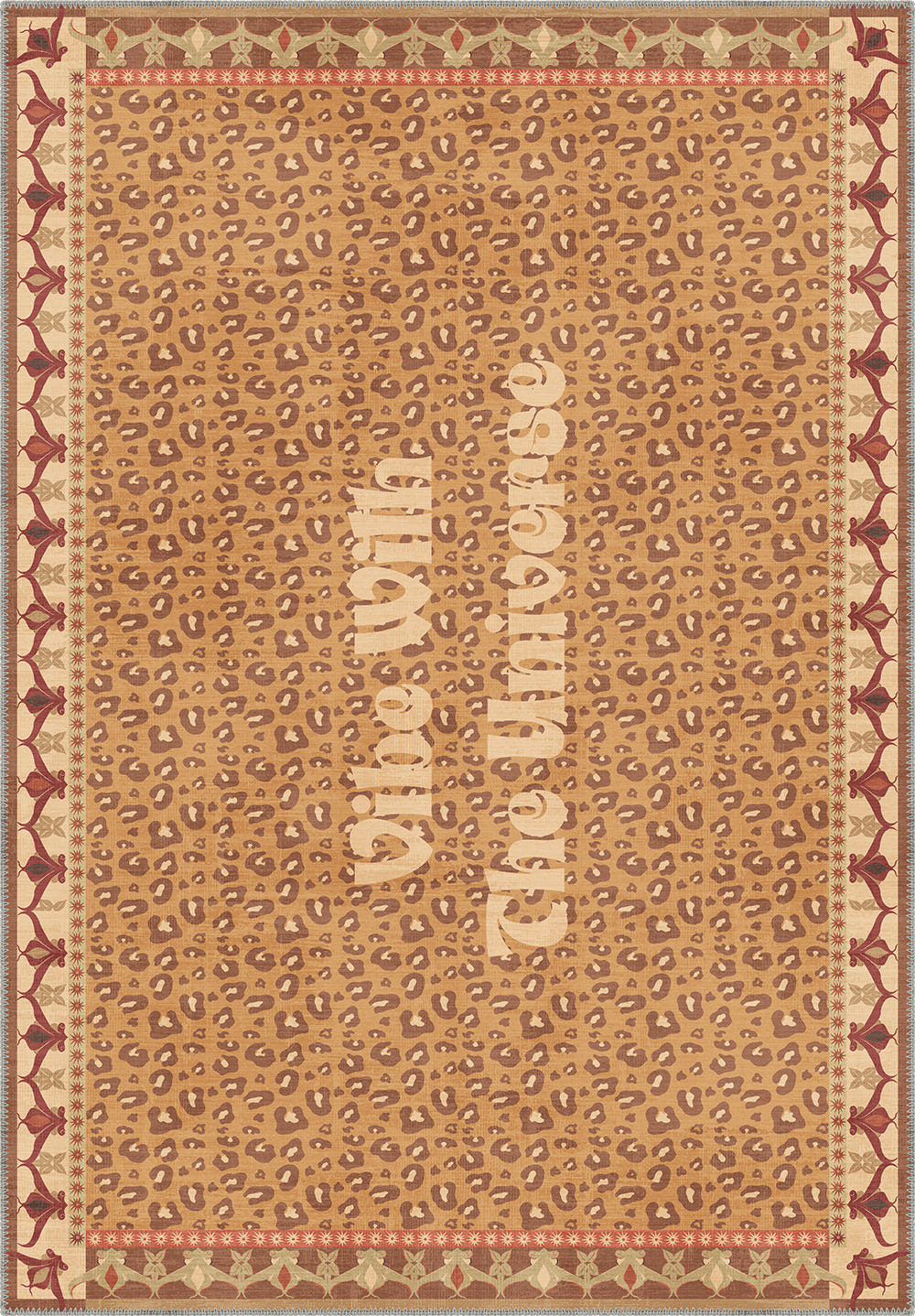 Vibe With The Universe Beige Leopard Rug