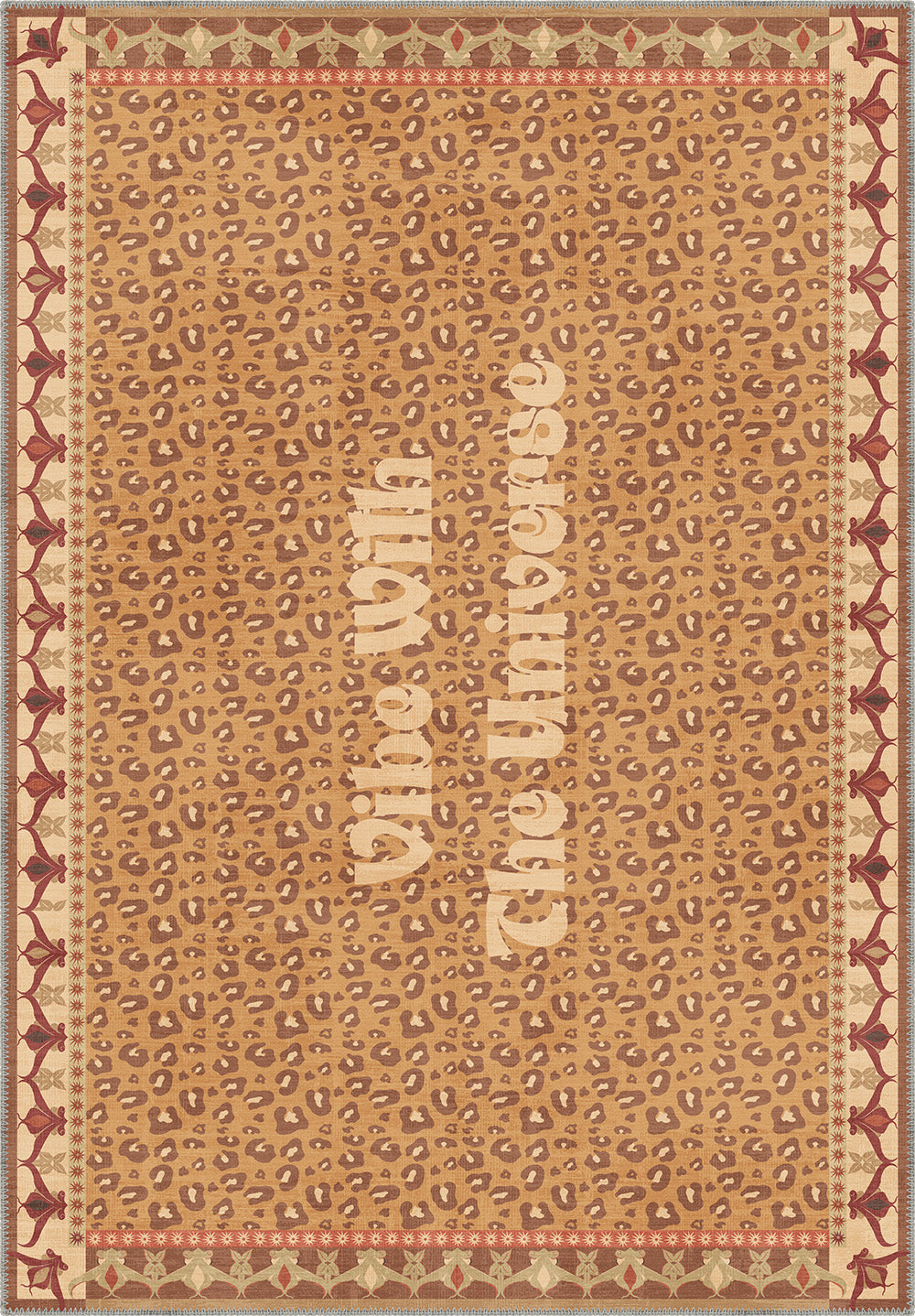 Vibe With The Universe Beige Leopard Rug