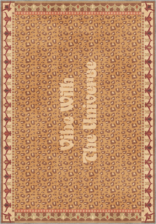 Vibe With The Universe Beige Leopard Rug