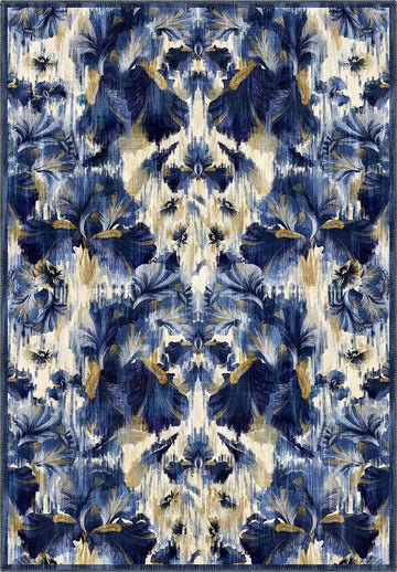 Elaris Blue Floral Ikat Rug