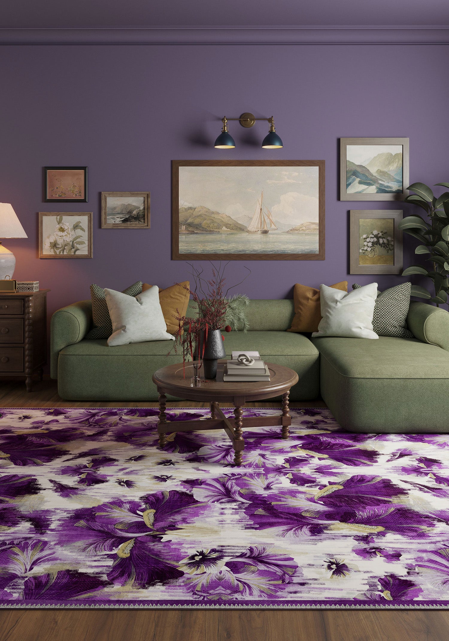 Elaris Purple Ikat Rug