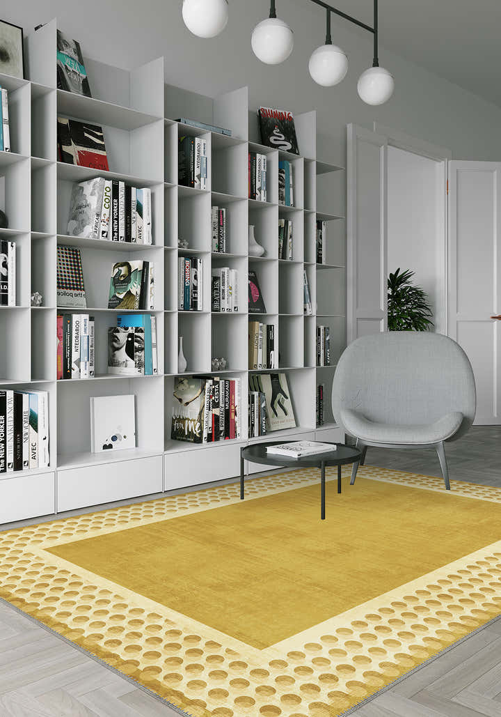 Perrin Yellow Polka Dot Rug