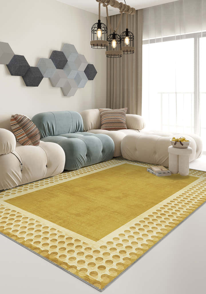 Perrin Yellow Polka Dot Rug