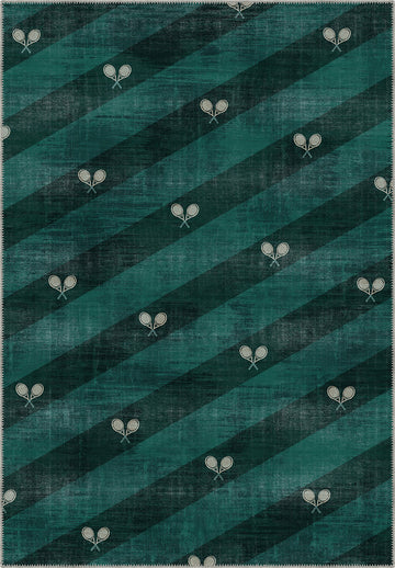 Grand Court Green Tennis Rug