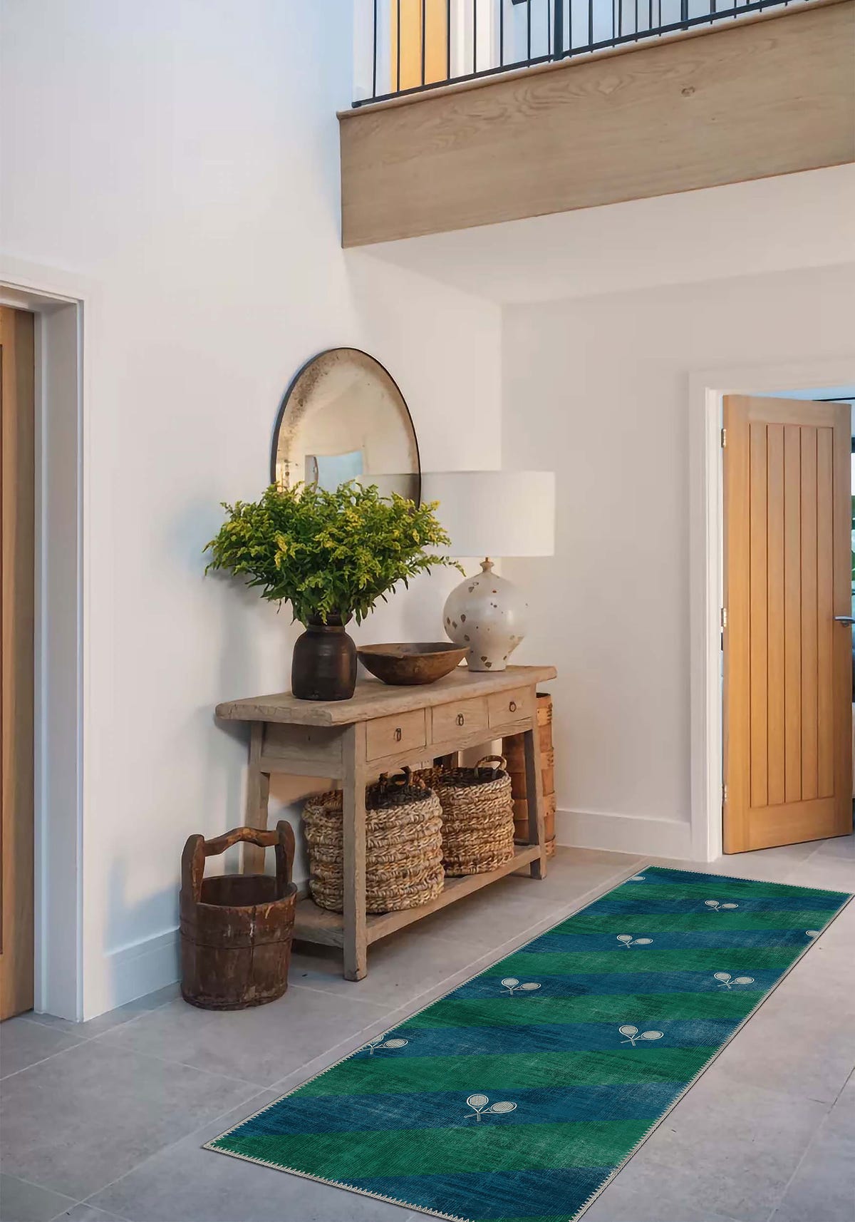 Grand Court Blue Tennis Rug
