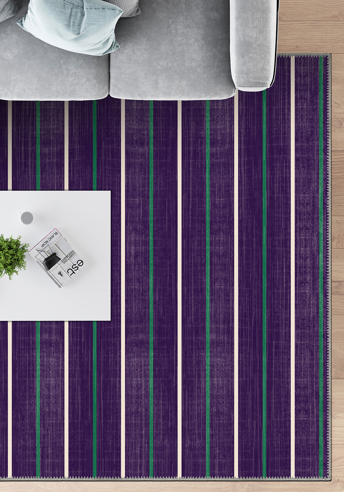 Prestige Court Purple Stripe Rug
