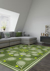 Racquet Club Green Tennis Medallion Rug