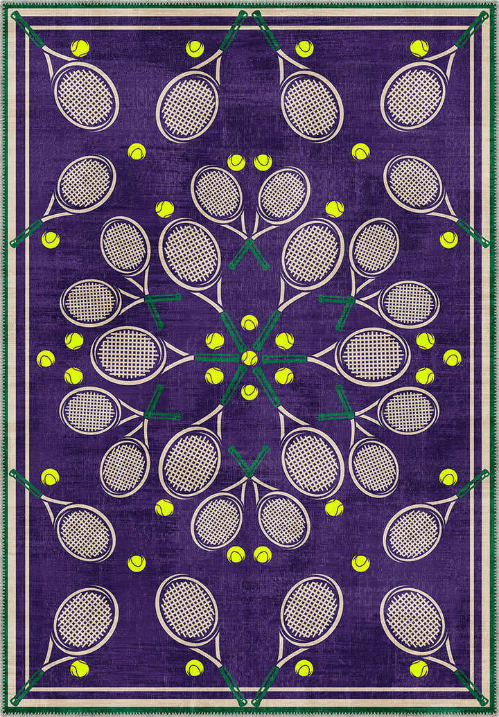 Purple tennis rug