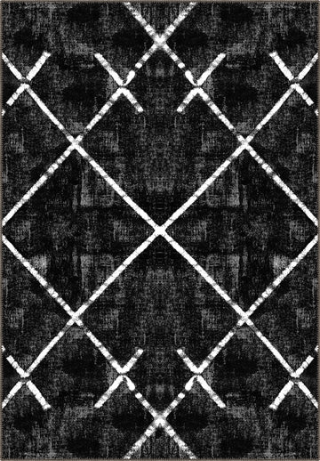 Margot Washable Black and White Rug