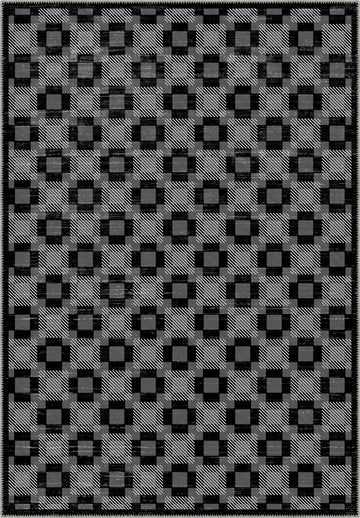 Hesper Black and White Checkered Rug