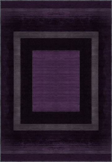 Mila Bordered Purple Washable Rug