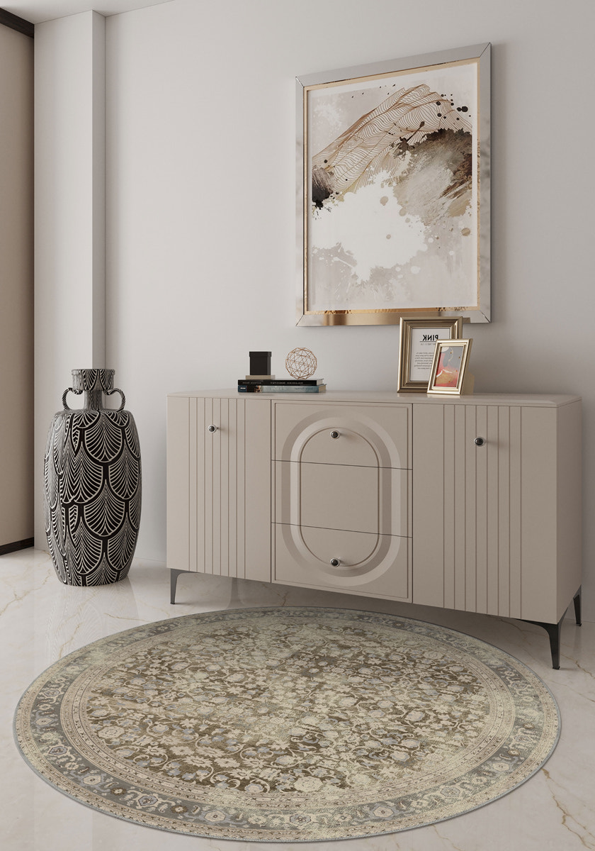 Sara Taupe Farmhouse Rug