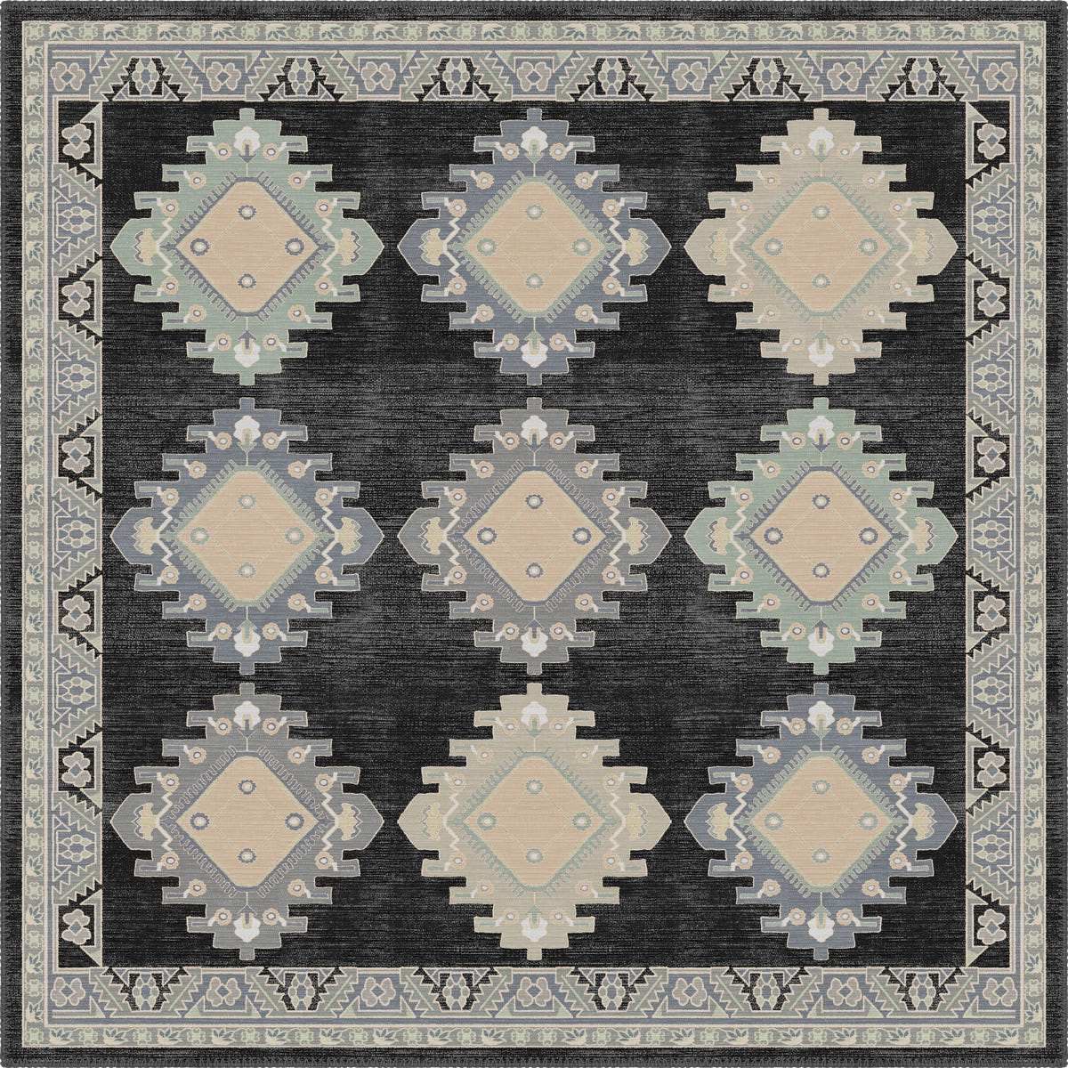 Taos Charcoal Navajo Inspired Rug
