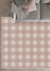 Jove Checkered Pink Rug