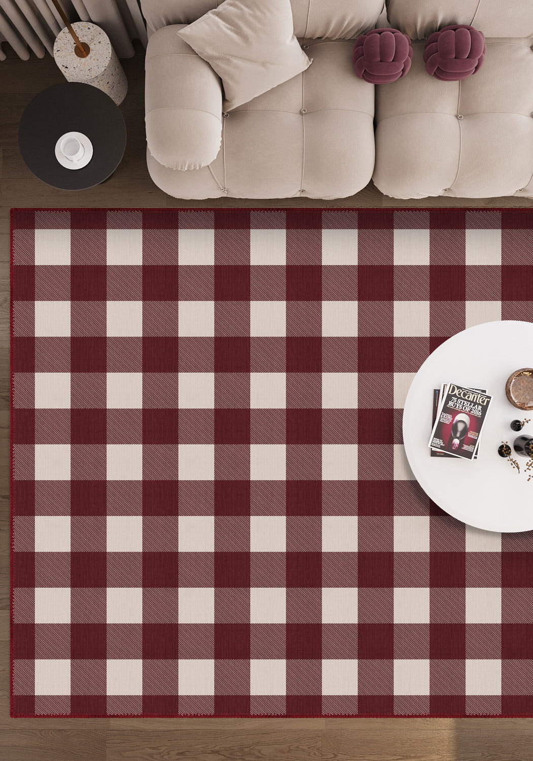 Jove Checkered Red Rug