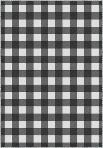 Jove Checkered Black and White Rug