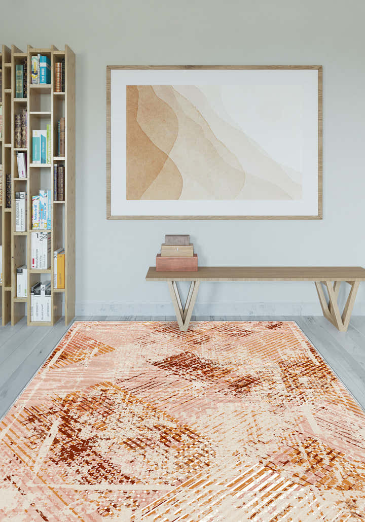 Briar Orange Geometric Rug