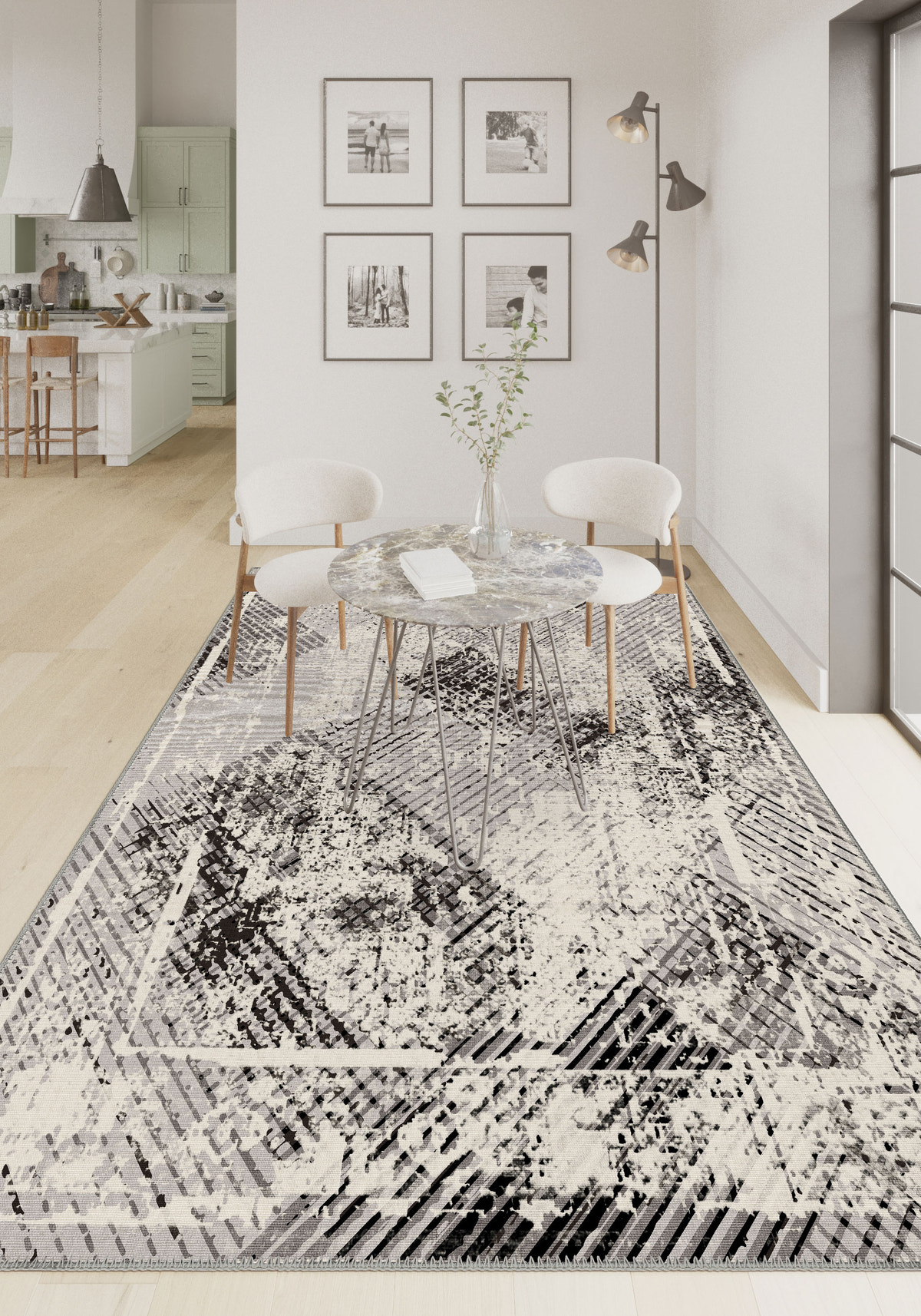 Briar Black Striped Rug