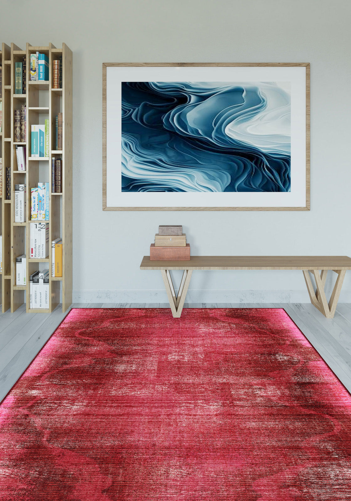 Selene Washable Red Rug