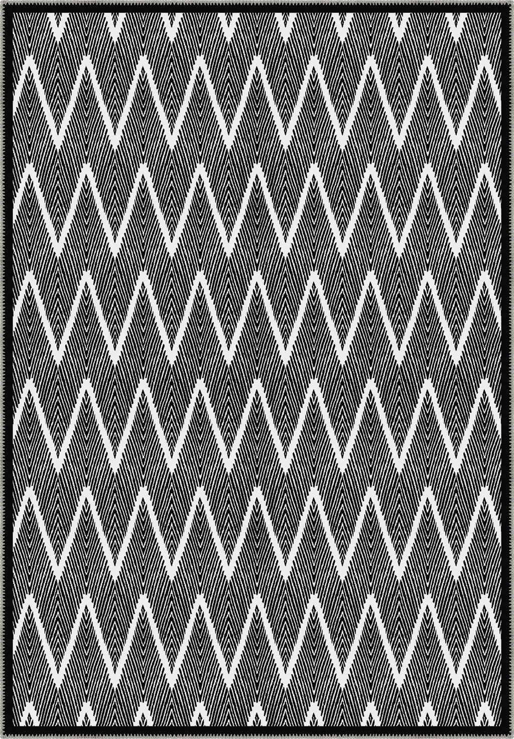 Siena Black and White Chevron Rug
